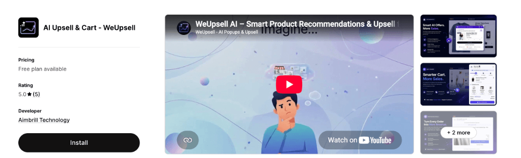 WeUpsell AI Upsell & Cart on Shopify App Store